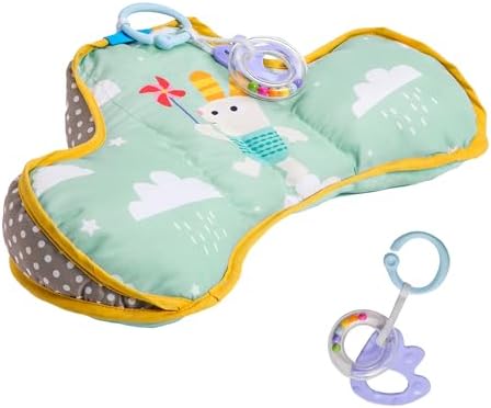 Taf Toys Baby Tummy Time Pillow | Perfect for 2-6 Months Old Babies, Enables Easier Development & Easier Parenting, Natural Developmental, Comfortable Tummy Time, Ergonomic Design, Detachable Toys