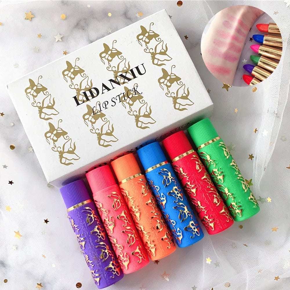 6PCS Set Of Boxes Velvet Matte Lipstick Lasting Non-stick Liquid Lipstick