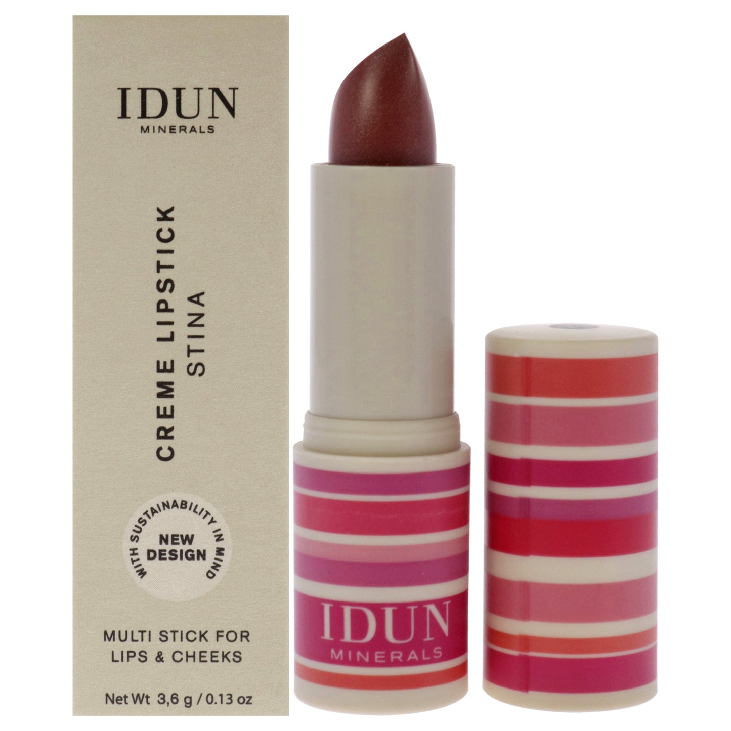 Creme Lipstick - 208 Stina by Idun Minerals for Women - 0.13 oz Lipstick