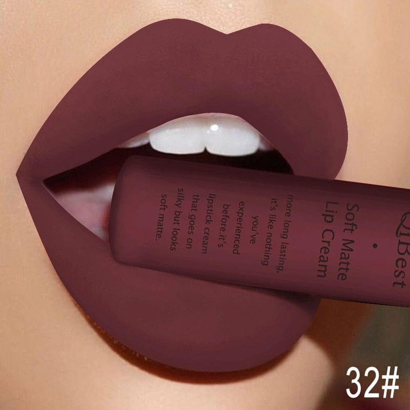 Waterproof Matte Nude Lipstick Pigment Red Long Lasting Lip Gloss BENNYS