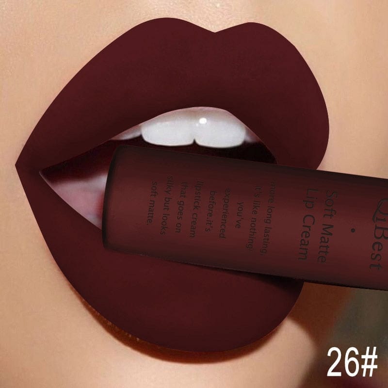 Waterproof Matte Nude Lipstick Pigment Red Long Lasting Lip Gloss BENNYS