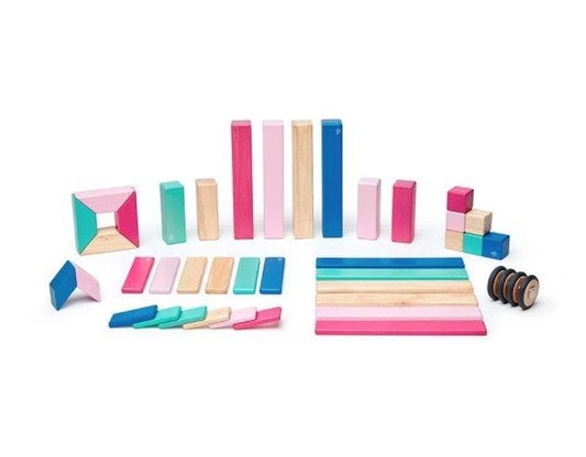 Tegu 42-Piece Magnetic Block Set - Blossom